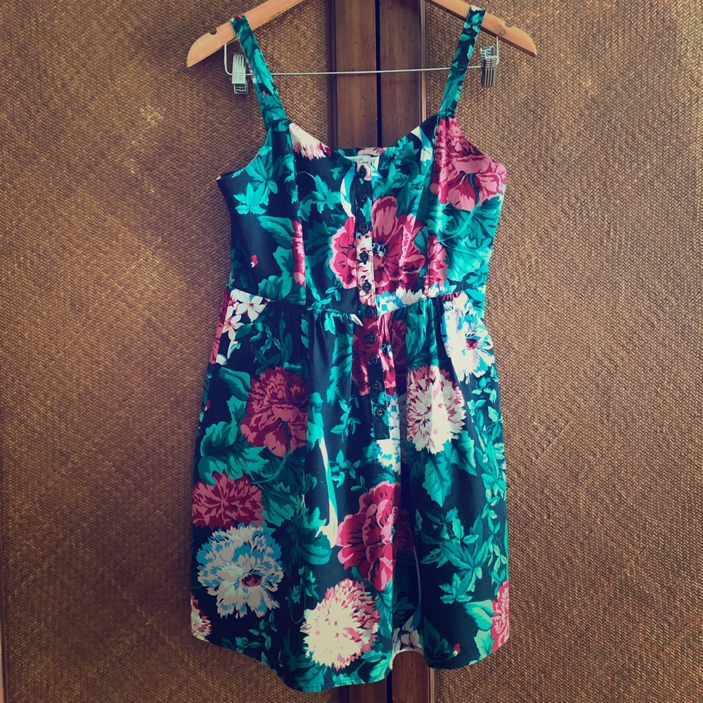 Kimchi Blue Floral Print Front Button Sundress